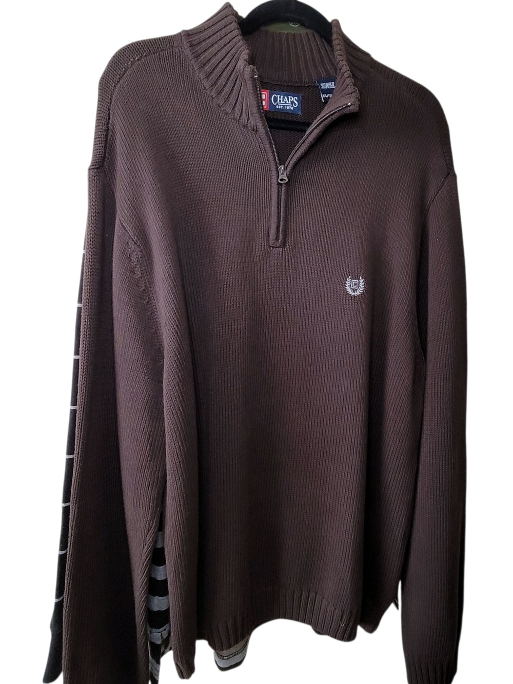Chaps Men’s Brown Half-Zip Sweater-Vintage XXL